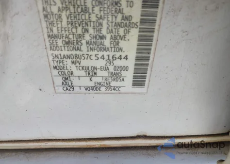 2007 Nissan Xterra X from USA, damaged, VIN 5N1AN08U57C541644